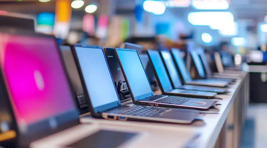 Gaming laptops displayed side by side showcasing immersive visuals