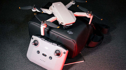 DJI drone displayed during in-store review at PayMore Thornton