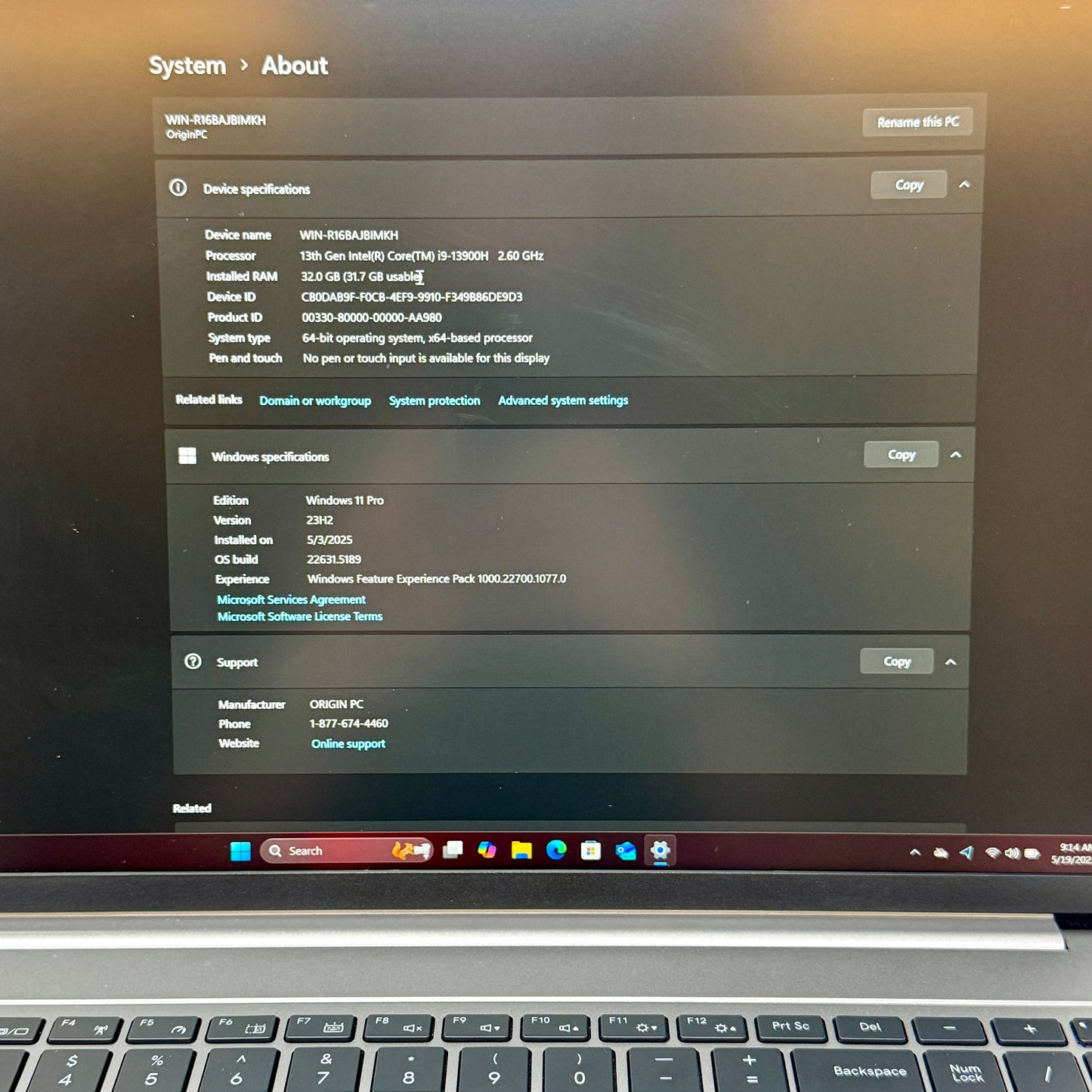 Origin EON16-SL RLP0008 16" i9-13900H 2.6GHz 32GB RAM 4TB SSD GeForce RTX 4070